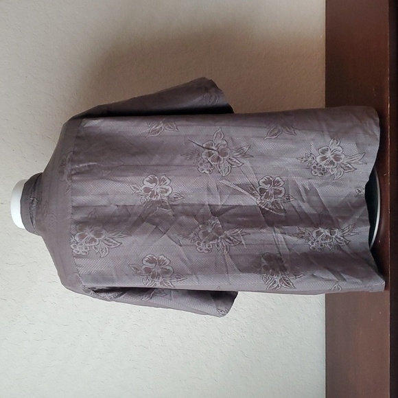 Caribbean Mens Leaf Print Button Up Shirt Short Sleeve Chest Pocket - Picture 4 of 14